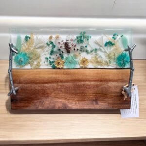 12” Blue Flower/Butterly Board/Tray