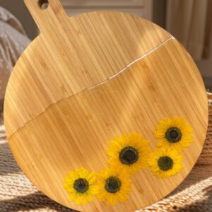 12" Bamboo Sunflower Serving Board