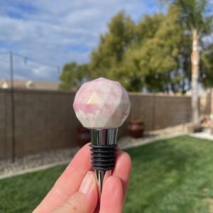 Wine Bottle Stopper (Pink/White Marbled)