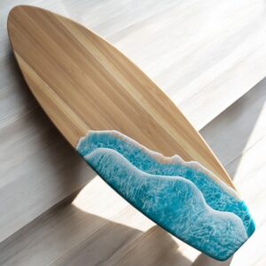 LARGE 23” Ocean Bamboo Surfboard (bottom wave)