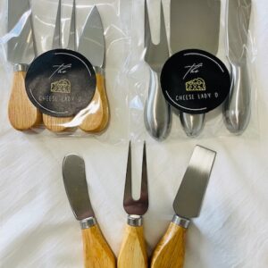 Cheese Knives with Wood Handle ~Set of (3)
