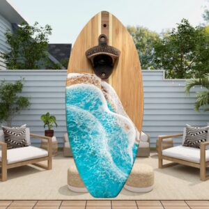 Medium Ocean Bamboo Surfboard with Bottle Opener