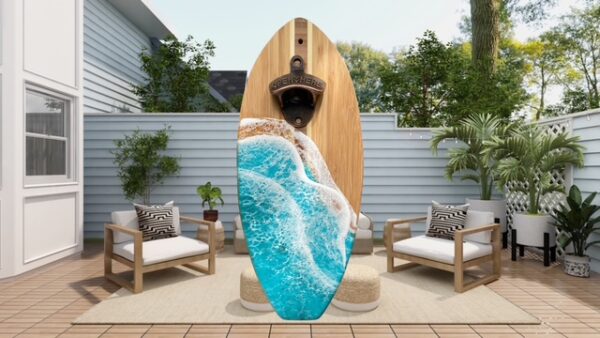 Medium Ocean Bamboo Surfboard with Bottle Opener