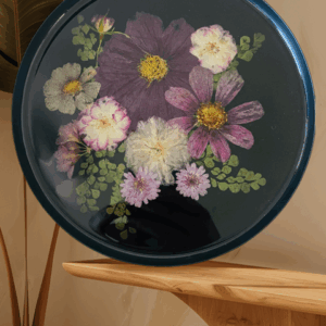 Real Pressed Flower Resin Tray (8" Round)