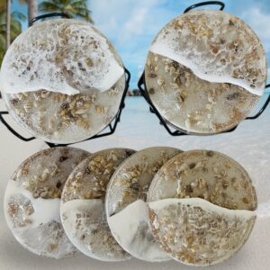 Ocean Coasters-Shells -W/Holder