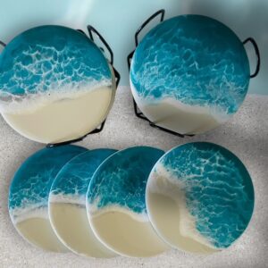 Ocean Coasters (Set of 4 w/Holder)