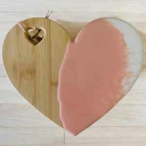 Small Bamboo Heart Board (8" x 7")