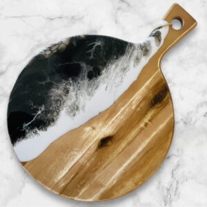 Black Marbled Serving Board (12" Round)