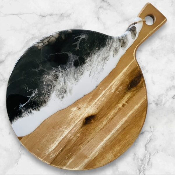 Black Marbled Serving Board (12" Round)