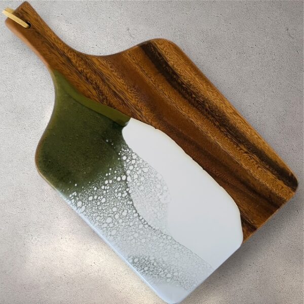 Walnut Dark Olive Green/White (15" x 9") Serving Board
