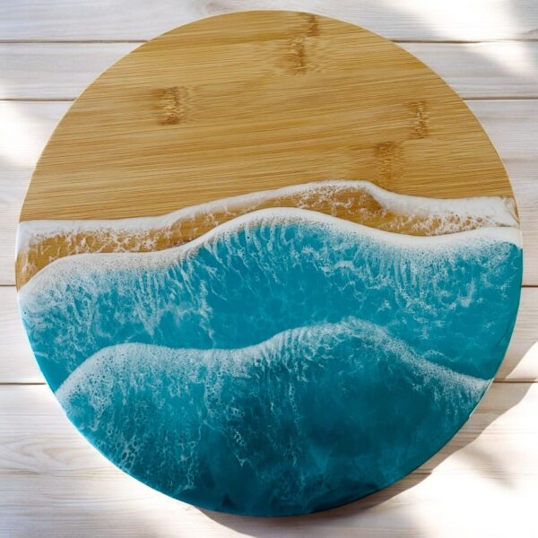 Bamboo Ocean Round Serving Board (12")