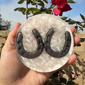 Rose Quartz Horseshoe Coasters 4"
