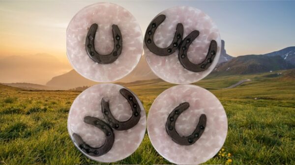Rose Quartz Horseshoe Coasters 4" - Image 2