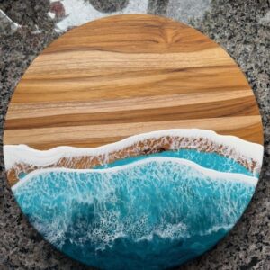 Teak Ocean Waves Lazy Susan (15 1/2")
