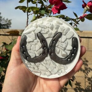 Howlite Horseshoe Coasters 4"
