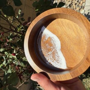 Wood Ocean Small Trinket Bowl 5" Round