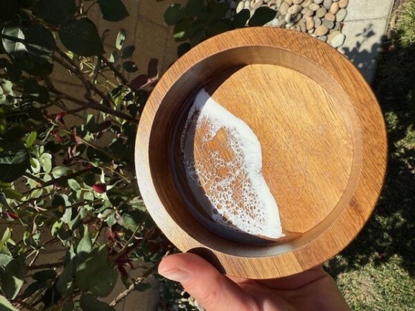 Wood Ocean Small Trinket Bowl 5" Round