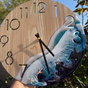12" Ocean Clock- Deep Blue