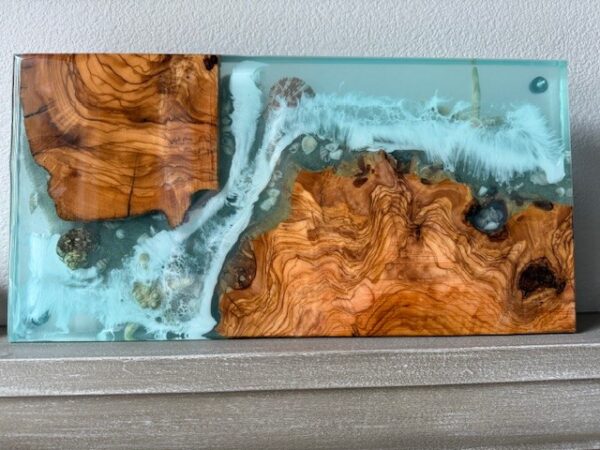 Ocean Cliff Olive Wood/Resin Serving Board (18" x 12" ) - Image 2
