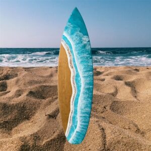 5' Ocean Resin Epoxy Statement Piece Wood Surfboard