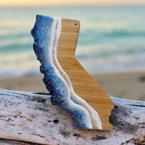 Deep Blue Bamboo CA Ocean Serving Board