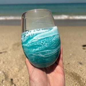 Teal Ocean Wine Glass 21oz