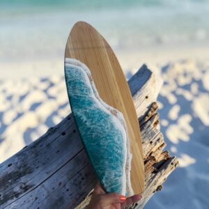 Teal Bamboo Ocean Surfboard (23") ~ Half Wave